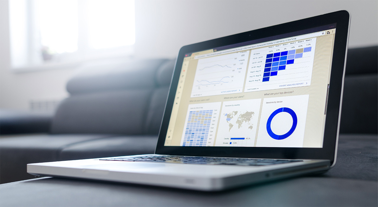 Laptop with Analytics on screen